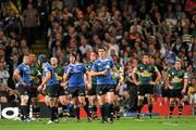 21 May 2011; Jonathan Sexton, Leinster, watches the big screen as he and team-mates await the decision of the TMO. Heineken Cup Final, Leinster v Northampton Saints, Millennium Stadium, Cardiff, Wales. Picture credit: Ray McManus / SPORTSFILE