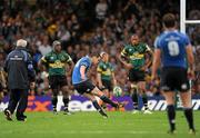 21 May 2011; Jonathan Sexton, Leinster, converts his second try. Heineken Cup Final, Leinster v Northampton Saints, Millennium Stadium, Cardiff, Wales. Picture credit: Ray McManus / SPORTSFILE