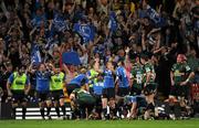 21 May 2011; Leinster players celebrate after Nathan Hines scored his side's thrid try. Heineken Cup Final, Leinster v Northampton Saints, Millennium Stadium, Cardiff, Wales. Picture credit: Ray McManus / SPORTSFILE
