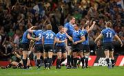 21 May 2011; Leinster players celebrate their side's victory. Heineken Cup Final, Leinster v Northampton Saints, Millennium Stadium, Cardiff, Wales. Picture credit: Ray McManus / SPORTSFILE