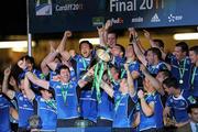 21 May 2011; The  Leinster Team celebrate with the Cup. Heineken Cup Final, Leinster v Northampton Saints, Millennium Stadium, Cardiff, Wales. Picture credit: Matt Browne / SPORTSFILE