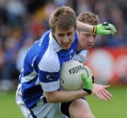 22 May 2011; Mark Timmons, Laois, in action against Sean McCormack, Longford. Leinster GAA Football Senior Championship First Round, Laois v Longford, O'Moore Park, Portlaoise, Co. Laois. Picture credit: Brian Lawless / SPORTSFILE