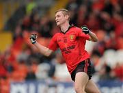 28 May 2011; The Down captain Caolan Mooney celebrates scoring the second goal. Ulster GAA Football Minor Championship Quarter-Final, Armagh v Down, Morgan Athletic Grounds, Armagh. Picture credit: Ray McManus / SPORTSFILE