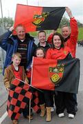 28 May 2011; The Thompson family from Kilkeel, Co. Down, back row, left to right, Terry, Sarah, and Brian, front row, left to right, Michael, Niamh and Hanna. Ulster GAA Football Senior Championship Quarter-Final, Armagh v Down, Morgan Athletic Grounds, Armagh. Picture credit: Oliver McVeigh / SPORTSFILE