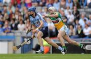 29 May 2011; Daire Plunkett, Dublin, in action against Daniel Currams, Offaly. Leinster GAA Hurling Senior Championship, Quarter-Final, Dublin v Offaly, Croke Park, Dublin. Picture credit: Pat Murphy / SPORTSFILE