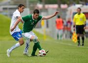 29 May 2011; Anthony Forde, Republic of Ireland, in action against Andrea Romano, Italy. UEFA Under 19 Championship Elite Round, Republic of Ireland v Italy, Kolobrzeg, Poland. Picture credit: Rory Geary / SPORTSFILE