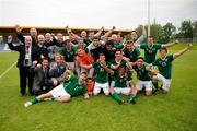 29 May 2011; The Republic of Ireland squad celebrate their side's victory over Italy. The Republic of Ireland team has secured a place in the UEFA European Under-19 Championship final stages, to be held in Romania. UEFA Under 19 Championship Elite Round, Republic of Ireland v Italy, Kolobrzeg, Poland. Picture credit: Rory Geary / SPORTSFILE