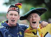 29 May 2011; Scotland supporters Frank Hendry, left, and Fleag Rattray, from Dundee, on their way to the match. Carling Four Nations Tournament, Republic of Ireland v Scotland, Aviva Stadium, Lansdowne Road, Dublin. Picture credit: Brian Lawless / SPORTSFILE