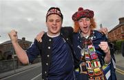 29 May 2011; Scotland supporters Stephen Gregor, from Ayr, left, and Andrew Deas, from Fyffe, on their way to the match. Carling Four Nations Tournament, Republic of Ireland v Scotland, Aviva Stadium, Lansdowne Road, Dublin. Picture credit: Brian Lawless / SPORTSFILE