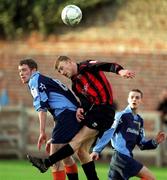 20 January 2002; Allan Gullen of UCD in action against Keith O'Connor of Longford Town during the Eircom League Premier Division match between UCD and Longford Town at Belfield Park in UCD, Dublin. Photo by Pat Murphy/Sportsfile