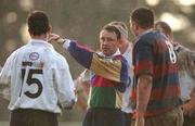 19 January 2002; Referee David Courtney during the AIB All-Ireland League Division 1 match between Cork Constitution and Clontarf at Temple Hill in Cork. Photo by Matt Browne/Sportsfile