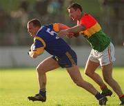 20 January 2002; Brendan O'hAinnaidh of Wicklow in action against Sean Kavanagh of Carlow during the O'Byrne Cup final match between Carlow and Wicklow at Dr Cullen Park in Carlow. Photo by Damien Eagers/Sportsfile