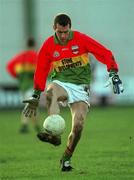20 January 2002; Andrew Corden of Carlow during the O'Byrne Cup final match between Carlow and Wicklow at Dr Cullen Park in Carlow. Photo by Damien Eagers/Sportsfile