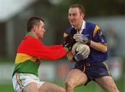 20 January 2002; Paddy Dalton of Wicklow in action against Johnny Kavanagh of Carlow during the O'Byrne Cup final match between Carlow and Wicklow at Dr Cullen Park in Carlow. Photo by Damien Eagers/Sportsfile