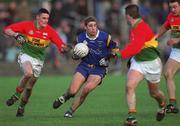 20 January 2002; Barry O'Donovan of Wicklow in action against John McGrath of Carlow during the O'Byrne Cup final match between Carlow and Wicklow at Dr Cullen Park in Carlow. Photo by Damien Eagers/Sportsfile