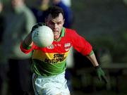 13 January 2002; Johnny Nevin of Carlow during the O'Byrne Cup semi-final match between Carlow and Laois at McCann Park in Portarlington, Laois. Photo by Damien Eagers/Sportsfile