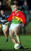 13 January 2002; Brian Carberry of Carlow during the O'Byrne Cup semi-final match between Carlow and Laois at McCann Park in Portarlington, Laois. Photo by Damien Eagers/Sportsfile