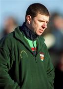 13 January 2002; Carlow manager Pat Roe during the O'Byrne Cup semi-final match between Carlow and Laois at McCann Park in Portarlington, Laois. Photo by Damien Eagers/Sportsfile