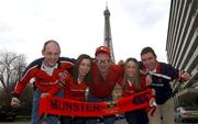 26 January 2002; Munster supporters ahead of the Heineken Cup Quarter Final match between Stade Francais and Munster at Stade Jean-Bouin in Paris, France. Photo by Matt Browne/Sportsfile