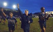 27 January 2002; Leinster's Ben Willis, left, and Leinster Manager Matt Williams salute the crowd during the Heineken Cup Quarter Final match between Leinster and Leicester at Welford Road in Leicester. Photo by Aoife Rice/Sportsfile