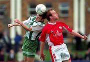 27 January 2002; Philip Keogh of Bray Wanderers in action against Anthony Buckley of Cork City during the Eircom League Premier Division match between Bray Wanderers and Cork City at the Carlisle Grounds in Bray, Wicklow. Photo by Pat Murphy/Sportsfile