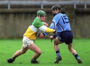 27 January 2002; David Moran of Offaly in action against Paul Donoghue of Dublin during the Walsh Cup Quarter Final match between Offaly and Dublin at Parnell Park in Dublin. Photo by Damien Eagers/Sportsfile