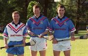 26 January 2002; Clare hurlers from left, Jamesie O'Connor, Frank Lohan and Sean McMahon during the Vodafone All Star tour at the Hurling Club of Argentina in Hurlingham, Buenos Aires, Argentina. Photo by Ray McManus/Sportsfile