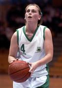 27 January 2002; Michelle Aspel of University of Limerick duirng the ESB Women's National Cup Final between Dart Killester and University of Limerick at ESB Arena in Tallaght, Dublin. Photo by Brendan Moran/Sportsfile