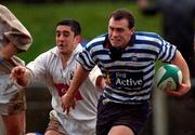 26 January 2002; Jim Ferris of Dungannon during the AIB Rugby League Division 1 match between Dungannon and Blackrock at Stevenson Park in Tyrone. Photo by Damien Eagers/Sportsfile