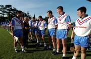 26 January 2002; Thomas Dunne, captain of the 2001 Eircell Vodafone GAA All-Stars team, introduces Kevin Broderick to Pauala N’ Shlattara, the Irish Ambassador to Argentina ahead of the Vodafone All Star tour at the Hurling Club of Argentina in Hurlingham, Buenos Aires, Argentina. Photo by Ray McManus/Sportsfile