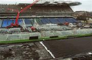 1 February 2002; A general view of Croke Park with the new stand and pitch under construction at Croke Park in Dublin. Photo by Ray McManus/Sportsfile