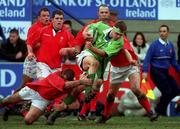 2 February 2002; Matt McCullough of Ireland is tackled by Rhys Williams of Wales during the &quot;A&quot; Rugby International match between Ireland A and Wales A at Musgrave Park in Cork. Photo by Brendan Moran/Sportsfile
