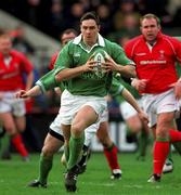 3 February 2002; David Wallace of Ireland during the Lloyds TSB Six Nations Championship match between Ireland and Wales at Landsdowne Road in Dublin. Photo by Brendan Moran/Sportsfile
