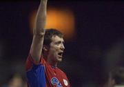 1 February 2002; Jim Gannon of Shelbourne celebrates following the Eircom League Premier Division match between Shelbourne and Longford Town at Tolka Park in Dublin. Photo by David Maher/Sportsfile