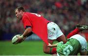 3 February 2002; Scott Quinnell of Wales in action against Peter Stringer of Ireland during the Lloyds TSB Six Nations Championship match between Ireland and Wales at Landsdowne Road in Dublin. Photo by Matt Browne/Sportsfile