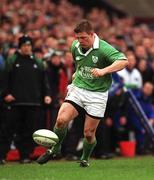 3 February 2002; Brian O'Driscoll of Ireland during the Lloyds TSB Six Nations Championship match between Ireland and Wales at Landsdowne Road in Dublin. Photo by Matt Browne/Sportsfile