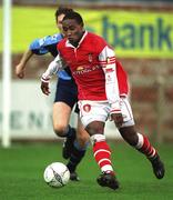 3 February 2002; Mbabazi Livingstone St Patrick's Athletic during the Eircom League Premier Division match between UCD and St Patrick's Athletic at Belfield Park in UCD, Dublin. Photo by Pat Murphy/Sportsfile