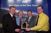 4 February 2002; Pictured at the AIB GAA Club of the Year Awards 2001 in Croke Park is Neil Coakley of AIB, Thomas Healy and Kevin O'Mahony from Adare GAA Club who were winners of the Munster AIB GAA Club of the Year award & the Limerick County Award with GAA President Sean McCague at Croke Park in Dublin. Photo by Ray McManus/Sportsfile