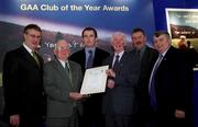 4 February 2002; Pictured at the AIB GAA Club of the Year Awards 2001 in Croke Park are Gerry O'Keeffe of AIB, Francie Gillespie, Paddy Callan of St Mary's Ardee with Paddy Monaghan of Louth County Board, Leo Costello of AIB and Pat Toner, Louth County Board. St. Mary's Ardee were the Louth Club of the Year 2001 at Croke Park in Dublin. Photo by Ray McManus/Sportsfile
