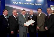 4 February 2002; Pictured at the AIB GAA Club of the Year Awards 2001 in Croke Park are Pat McManus, Frank McManus, both Kinawley Brian Borus, Sean McCague, President of the GAA, Fergal Cleary, Peter Cassidy, both Kinawley Brian Borus, and Peter Greene, First Trust, Kinawley Brian Borus were presented with the Fermanagh Club of the Year Award at Croke Park in Dublin. Photo by Ray McManus/Sportsfile
