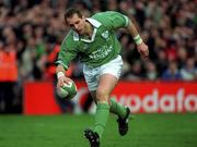 3 February 2002; Keith Gleeson of Ireland scoring a try during the Lloyds TSB Six Nations Championship match between  Ireland and Wales at Landsdowne Road in Dublin. Photo by Matt Browne/Sportsfile