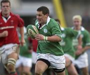 2 February 2002; Jason Holland of Ireland during the &quot;A&quot; Rugby International match between Ireland A and Wales A at Musgrave Park in Cork. Photo by Brendan Moran/Sportsfile