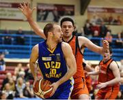 7 January 2017; Barry Drumm of UCD Marian in action against Alan Casey of Pyrobel Killester during the Hula Hoops Men's National Cup semi-final match between Pyrobel Killester and UCD Marian at the Neptune Stadium in Cork. Photo by Eóin Noonan/Sportsfile