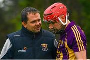 8 January 2017; Wexford manager Davy Fitzgerald in conversation with Barry Carton ahead of the Bord na Mona Walsh Cup Group 3 Round 1 match between Wexford and UCD at Páirc Uí Suíochan in Gorey, Co. Wexford. Photo by Ramsey Cardy/Sportsfile