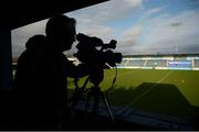 8 January 2017; DCU cameraman Richie Grimes sets up his camera ahead of the Bord na Mona O'Byrne Cup Group 1 Round 1 match between Dublin and DCU Dochas Eireann at Parnell Park in Dublin.  Photo by Cody Glenn/Sportsfile