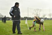 8 January 2017; Wexford manager Davy Fitzgerald watches Cathal Dunbar prepare a sideline cut during the Bord na Mona Walsh Cup Group 3 Round 1 match between Wexford and UCD at Páirc Uí Suíochan in Gorey, Co. Wexford. Photo by Ramsey Cardy/Sportsfile