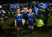 6 January 2017; Leinster match day mascots Rebecca Bowden, from Rathfarnham, Dublin, and James Wallace, from Templeogue, Dublin, with captain Jonathan Sexton at the Guinness PRO12 Round 13 match between Leinster v Zebre at the RDS Arena in Ballsbridge, Dublin.  Photo by Stephen McCarthy/Sportsfile