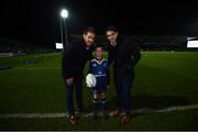 6 January 2017; Leinster match day mascot James Wallace, from Templeogue, Dublin, with Leinster's Dominic Ryan, left, and Joey Carbery at the Guinness PRO12 Round 13 match between Leinster v Zebre at the RDS Arena in Ballsbridge, Dublin.  Photo by Stephen McCarthy/Sportsfile