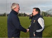 8 January 2017; Wexford manager Davy Fitzgerald, right, and UCD manager Nicky English following the Bord na Mona Walsh Cup Group 3 Round 1 match between Wexford and UCD at Páirc Uí Suíochan in Gorey, Co. Wexford. Photo by Ramsey Cardy/Sportsfile