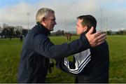 8 January 2017; Wexford manager Davy Fitzgerald, right, and UCD manager Nicky English following the Bord na Mona Walsh Cup Group 3 Round 1 match between Wexford and UCD at Páirc Uí Suíochan in Gorey, Co. Wexford. Photo by Ramsey Cardy/Sportsfile